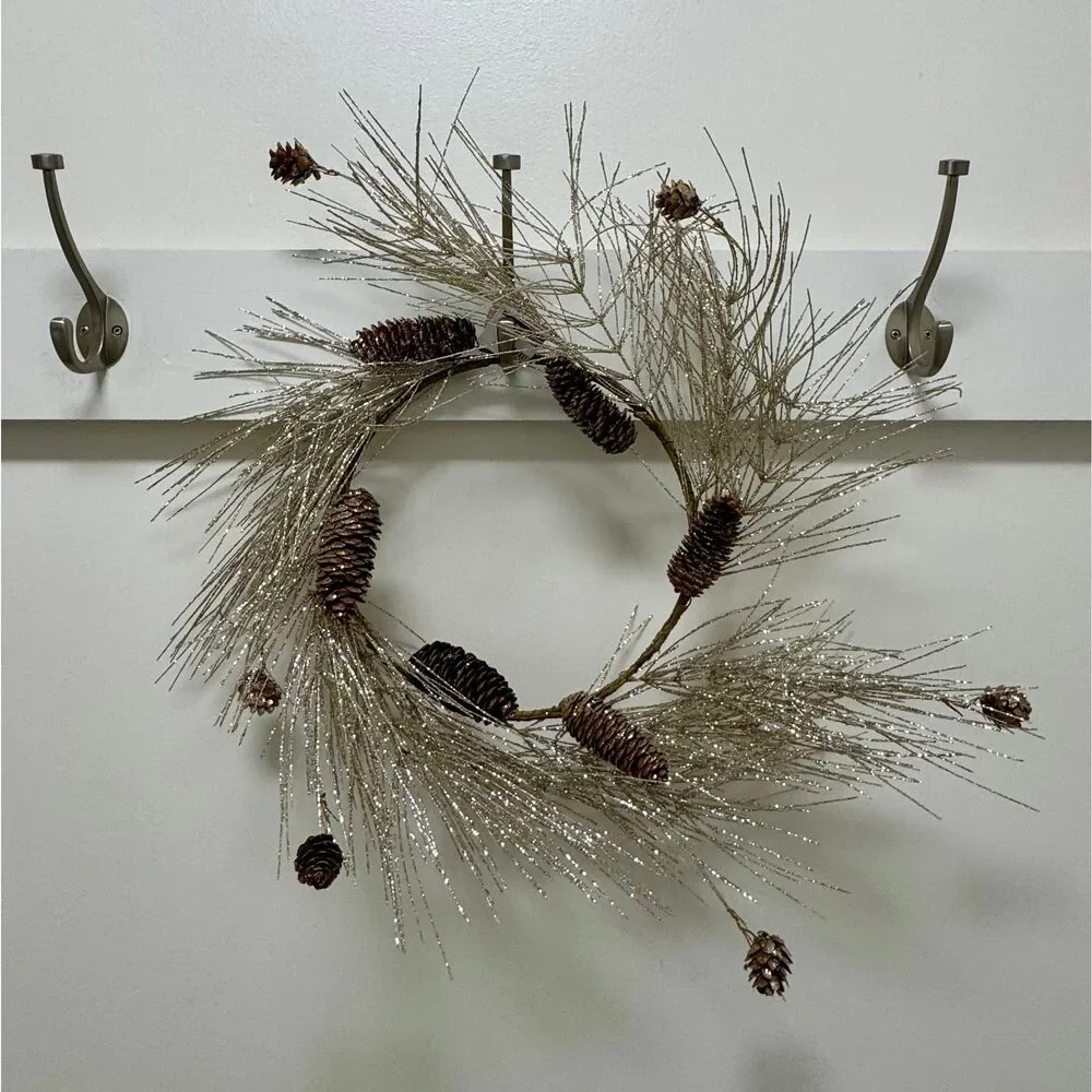 CHAMPAGNE SPRUCE & PINECONE WREATH